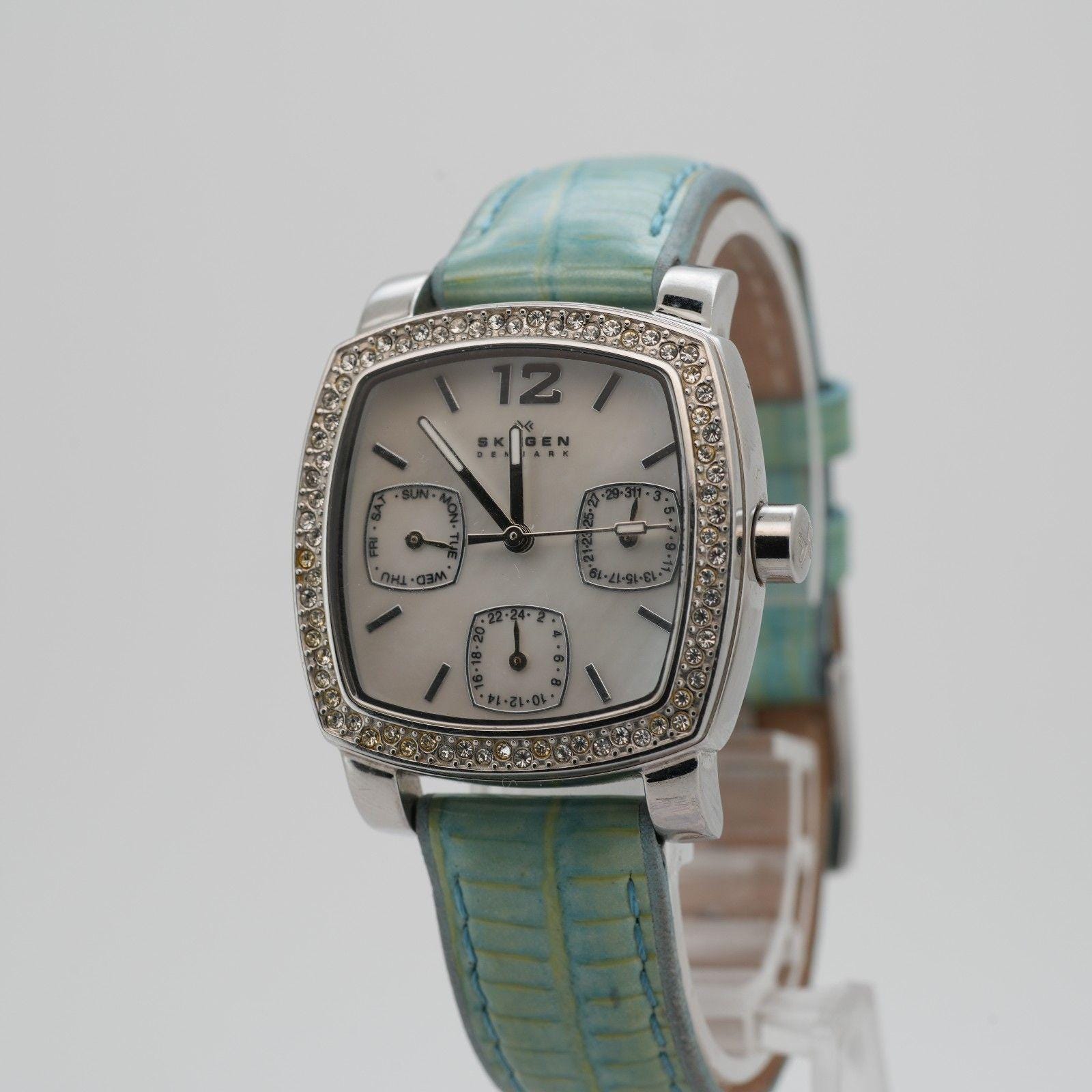 Skagen Denmark Watch 380XSMM Womens Deep‎ Purple Mother Of Pearl Dial Mesh Band Skagen Watch, Mother of Pearl Dial, Mesh Strap - I Like  main image 4