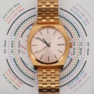 Nixon The Time Teller 37mm Minimalist Watch Salmon Pink Dial Rose Gold A045 image 4