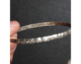 Vintage Mexicaanse sterlingzilveren armband, met de hand gehamerd, 925 JRP TA-27, diameter 2,55, 12,83 g