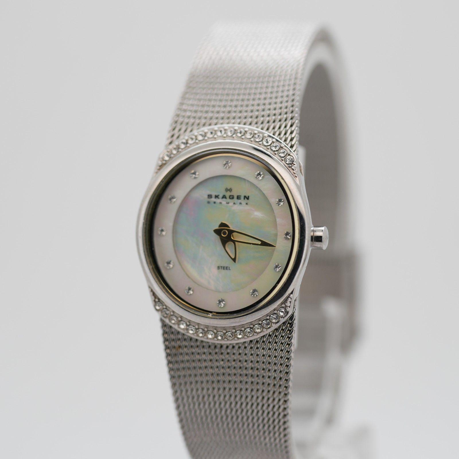 Skagen 686XSGSC Slim 23mm MoP Ladies Watch - Swarovski Crystals - Runs Skagen Crystal Watch - Etsy main image 3