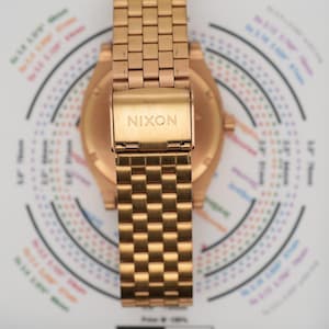 Nixon The Time Teller 37mm Minimalist Watch Salmon Pink Dial Rose Gold A045 image 6