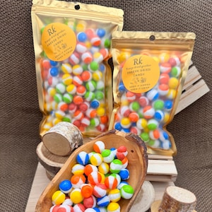 Freeze Dried TROPICAL RAINBOW PUFFS-Freeze dried candy snacks-kids snacks-freeze dried deserts-trail food-freeze dried sweet food-sour candy