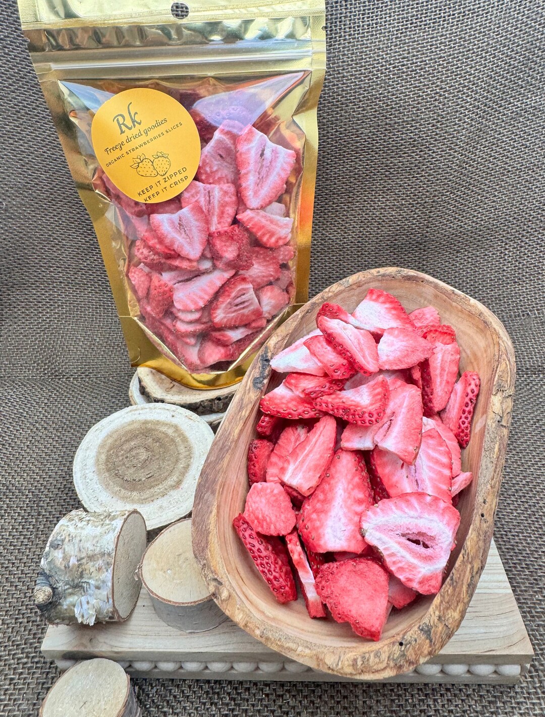 Organic Freeze Dried Strawberry-strawberries Slices-healthy Fresh Fruit ...