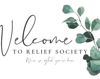 Welcome to Relief Society Printable Tag- Instant Download