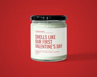 Riecht nach unserer ersten Valentinstagskerze | Sojawachs, Jubiläumsgeschenk