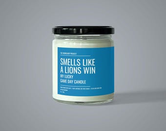 Candela di cera di soia "Smells Like a Lions Win" / Regalo per i tifosi dei Detroit Lions