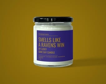 Ravens Win Soy Wax Candle: NFL Fan Game Day Glücksgeschenk