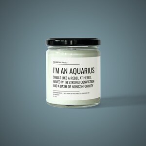 I&#39;m An Aquarius Candle | Soy Wax Candle | Funny Gift Ideas | Funny Candles | Aquarius Candle | Rebellious Scent | Unconventional
