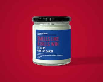 Riecht wie eine Bills Win Candle: Lucky Game Day Sojawachs-Kerze