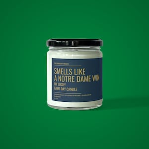 Smells Like A Notre Dame Win Candle | Soy Wax Candle | Funny Gift Ideas | Funny Candles | Notre Dame Candle | Game Day Candle | Lucky Candle