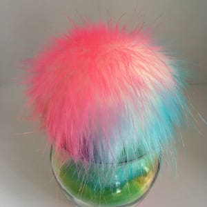 Luxury Rainbow Sherbet Faux Fur Pom Pom