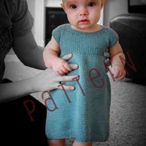 Sadie Baby Dress Pattern Sizes newborn to 18 mo. (pdf knitting pattern)