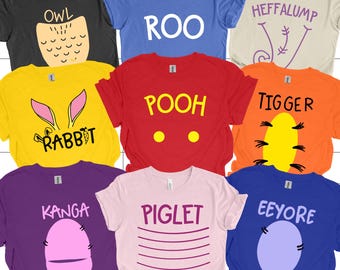 Winnie the Pooh Costume Shirt: Family Halloween, Tigger, Piglet, Eeyore