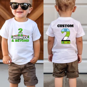 Two Infinity And Beyond T-Shirt, Toy Story Theme Party,  Buzz Lightyear Personalized T-Shirt, Buzz Lightyear Birthday Shirt, 2nd Birthday