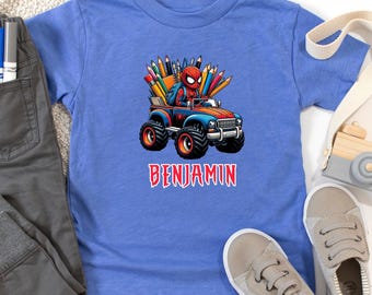 Personalized Spider-Man Back to School Shirt: Custom Kids Superhero Tee