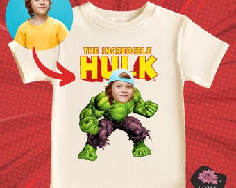 Custom Face Hulk Shirt,Personalized Hulk Shirt, Hulk Shirt for Kids Birthday Boy Toddler TShirt,Funny Shirt, Funny Birthday Gifts