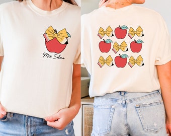 Custom Teacher Apple Shirt: Personalized Back To School Gift