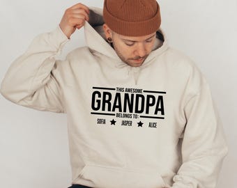 Personalized Grandpa Hoodie, Father's Day Gift, Custom Kids Names