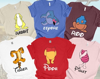 Winnie the Pooh Character Costume Shirt Family Halloween Group Tee