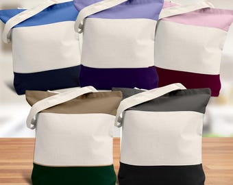 Blank Canvas Tri-Blend Color Tote Bag – Customizable Reusable Shopping Bag – Durable Everyday Carryall