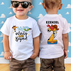 Personalized Toy Story 2nd Birthday T-Shirt: Infinity and Beyond Theme with Custom Name