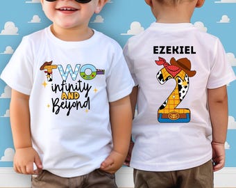 Personalized Toy Story 2nd Birthday T-Shirt: Infinity and Beyond Theme with Custom Name