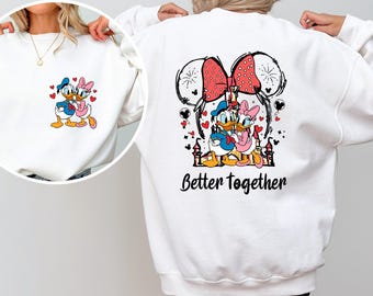 Donald Duck & Daisy Duck Couple Sweatshirt, Valentine's Day Trip Hoodie