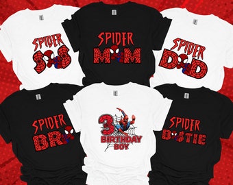 Custom Family Spider Shirt, Spiderman Birthday Shirt, Spider Dad, Spider Mom, Family Matching Shirts, Spiderman T-shirt