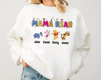 Custom Mama Bear Sweatshirt, Custom Mama Sweater With Names, Personalized Mama Hoodie, Mothers Day Sweatshirt, Family Vacation