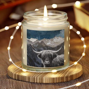Highland Cow Scented Candle, Highland Cow Candle, Cozy Home Decor, Gift for Animal Lovers, Highland Cow Gift, Relaxation Gift