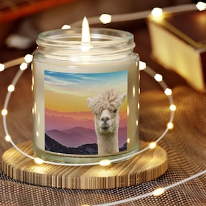 Alpaca Scented Candle, Whimsical Home Decor, Stress Relief Gift, Animal Lover Gift, Cozy Ambiance, Nature Lover Gift, Alpaca Lover Gift