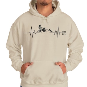 Bike Life Mountain Bike Hoodie, MTB Sweatshirt, Unisex Hooded Sweatshirt, Outdoor Apparel, Mountain Bike Gift, Mountain Bike, Bike Hoodie
