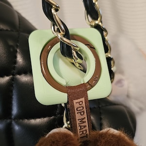 SQUARE 3d printed Set of 2 [Couple Set] Keyring Guards V1 - 33mm keyring protector for Labubu/other Popmart accessories in various colors