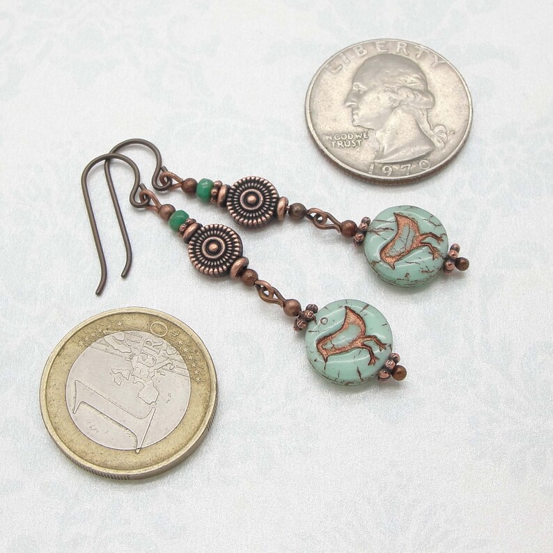 Bird or Chick Earrings in Copper in Boho Style with Niobium Earwires by Cloud Cap Jewelry image 6