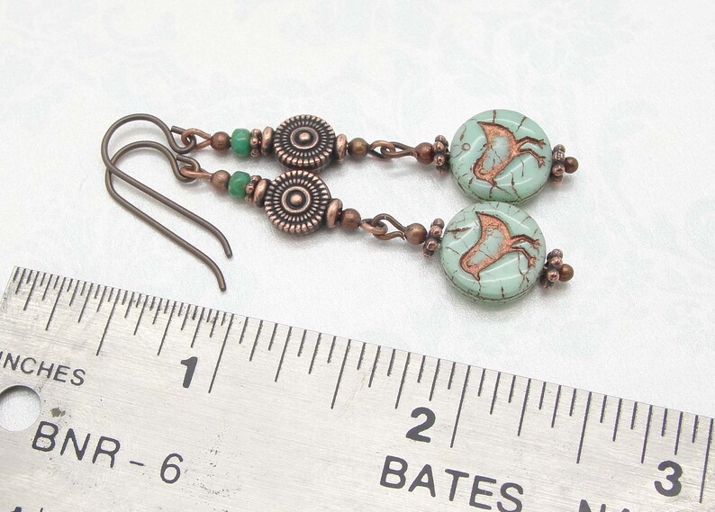 Bird or Chick Earrings in Copper in Boho Style with Niobium Earwires by Cloud Cap Jewelry image 4