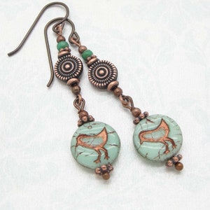 Bird or Chick Earrings in Copper in Boho Style with Niobium Earwires by Cloud Cap Jewelry image 3
