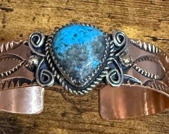 A Superb Vintage Native American Navajo Signed Sterling Silver and