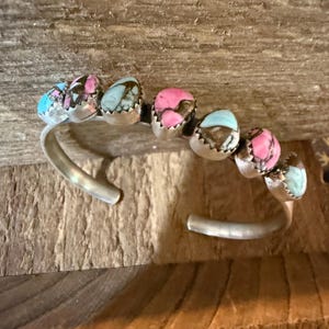 Cotton Candy Turquoise Dahlia Flex stapelbare armband sterlingzilver
