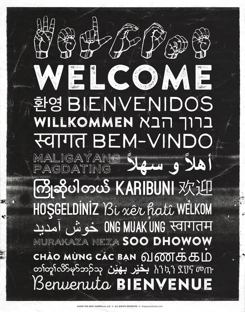 WELCOME Sign in 28 Languages - 11
