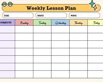Simple Daily Lesson Plan Template for Daycare / Preschool / Pre-k ...