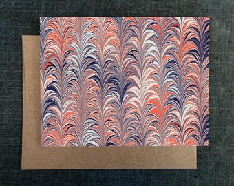 Marbled Greeting Card | Handmade Note Card | Abstract Art Design | Simple Elegant Stationery Box Set | All Occasion | Blank Inside | Ebru