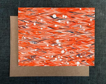 Marbled Greeting Card | Handmade Note Card | Abstract Art Design | Simple Elegant Stationery | Box Set | All Occasion | Blank Inside | Ebru