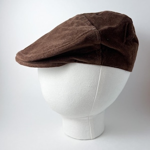 Brown Cotton Corduroy Flat Cap - Small, Peaky Blinders Hat, Irish Flat Cap, Newsboy Cap, Baker Boy Hat, Driving Cap, Winter Hat