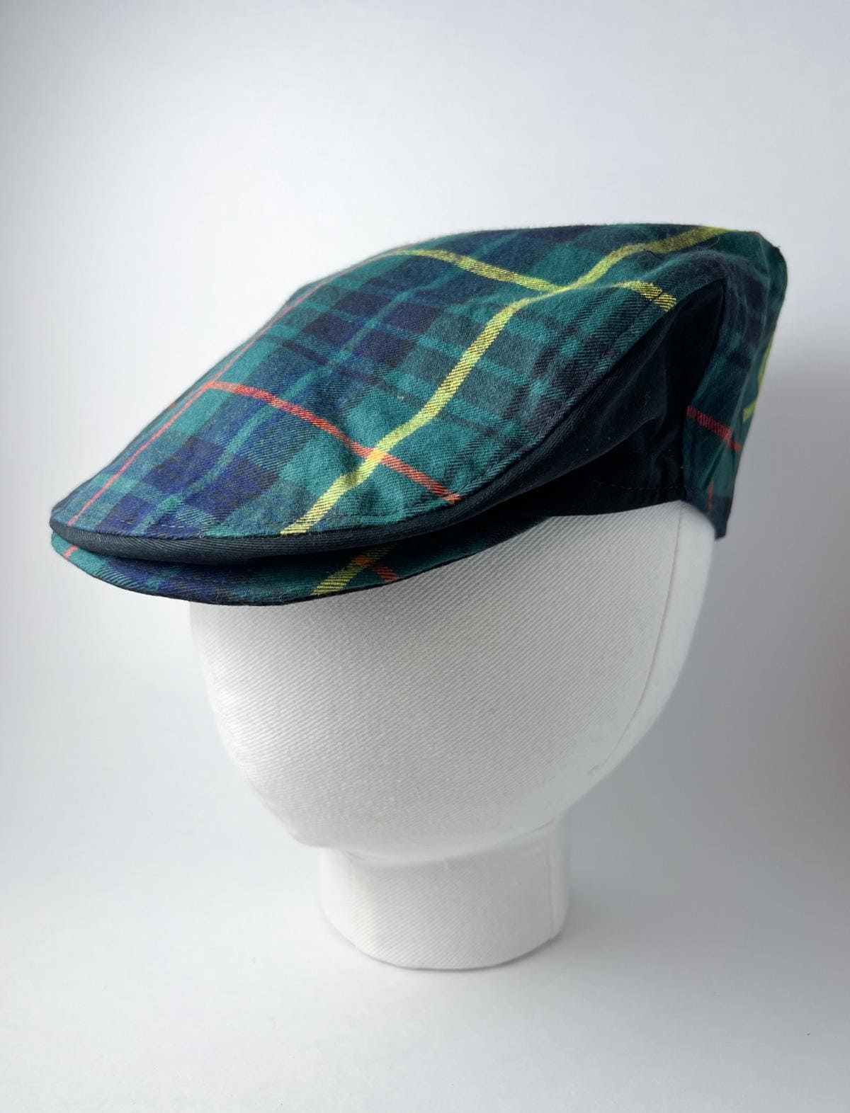 Newsboy Cabby Wool Hat Women\'s One Size Green Plaid Made in Ireland 8 Panel Cap Countryside Plaid Irish Newsboy Wool Cap | Eight Panel  main image 3