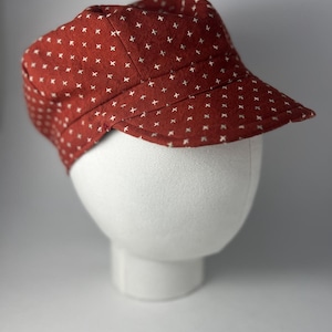 Rust Cotton 8-Panel Newsboy Cap M, Peaky Blinders Hat, Irish Flat Cap, Newsboy Cap, Baker Boy Hat, Driving Cap, Gift, Christmas Gift