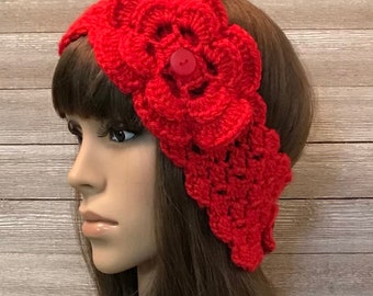 Christmas Red Head Warmer A with Flower