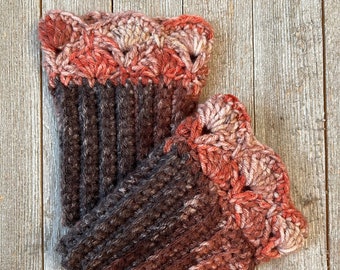 Coral Stripes Boot Cuffs C for Short Boots