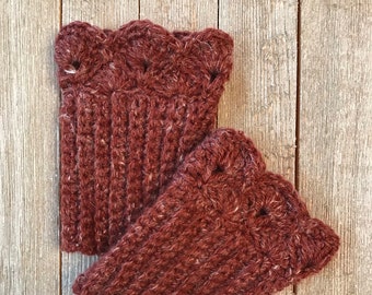 Rust Red Fleck Boot Cuffs for Short Boots