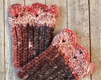 Coral Stripes Boot Cuffs B for Short Boots