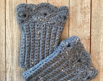 Dusty Blue Boot Cuffs for Short Boots